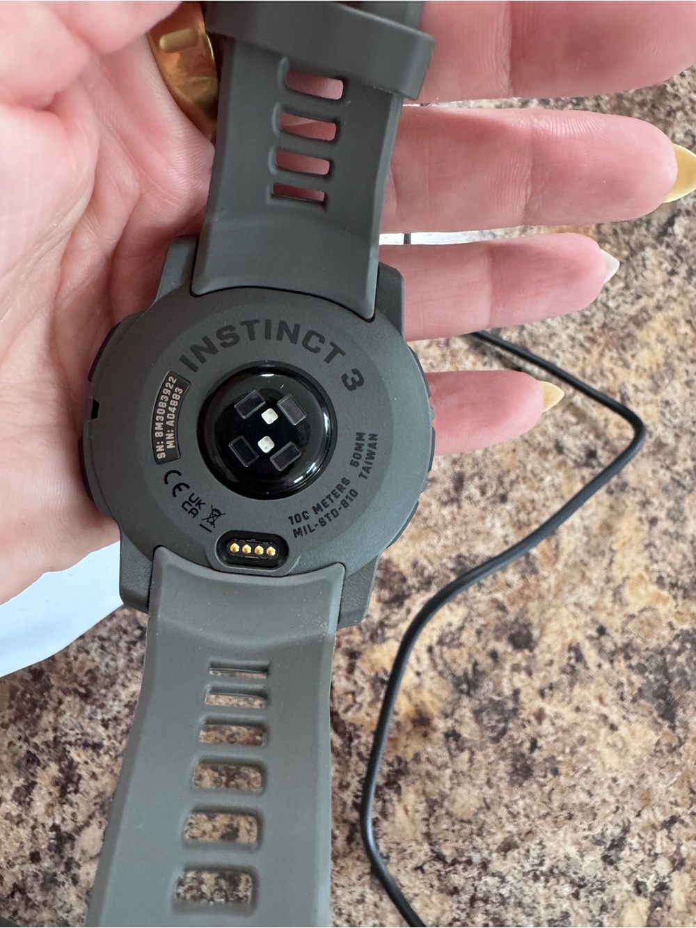 garmin Instinct 3 Solar 50mm Smartwatch - Black with Red Accents - Picture 4 of 6